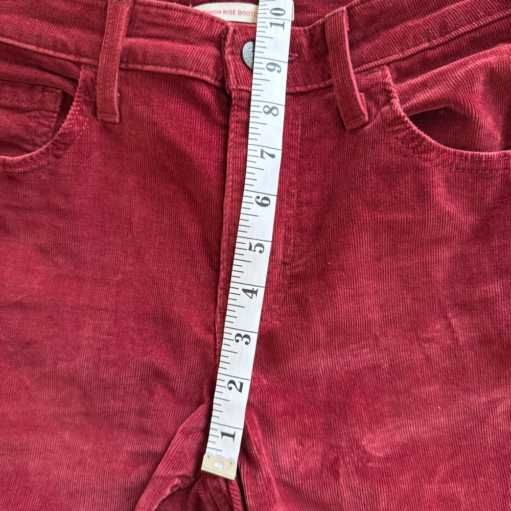 Levis 725 High Rise Bootcut Corduroy Pants Burgundy Red W26 L32 Retro Flare Boho - Picture 5 of 10